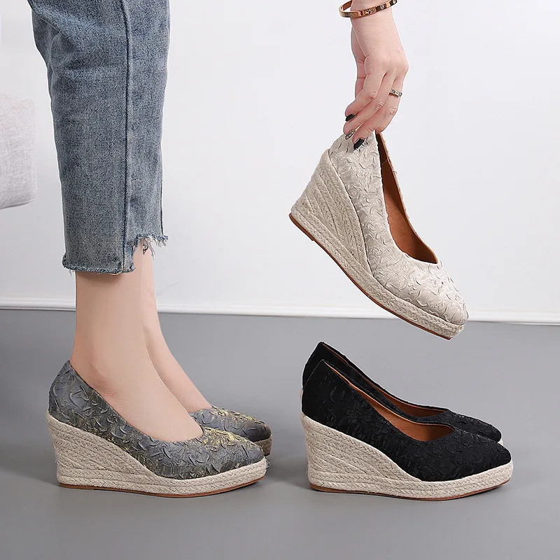 8cm Size 34-42 Breathable Comf - Espadrille Slip On recension och pris