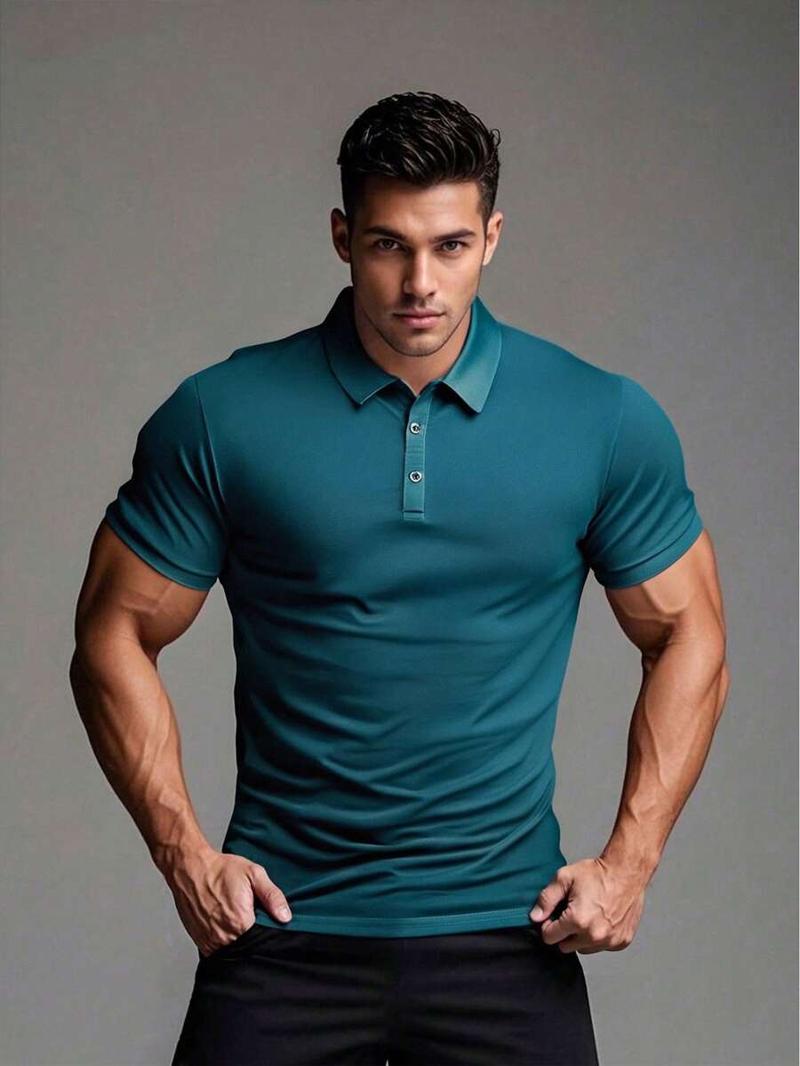 Men's Casual Breathable Plain  - Polo Shirt Pique recension och pris