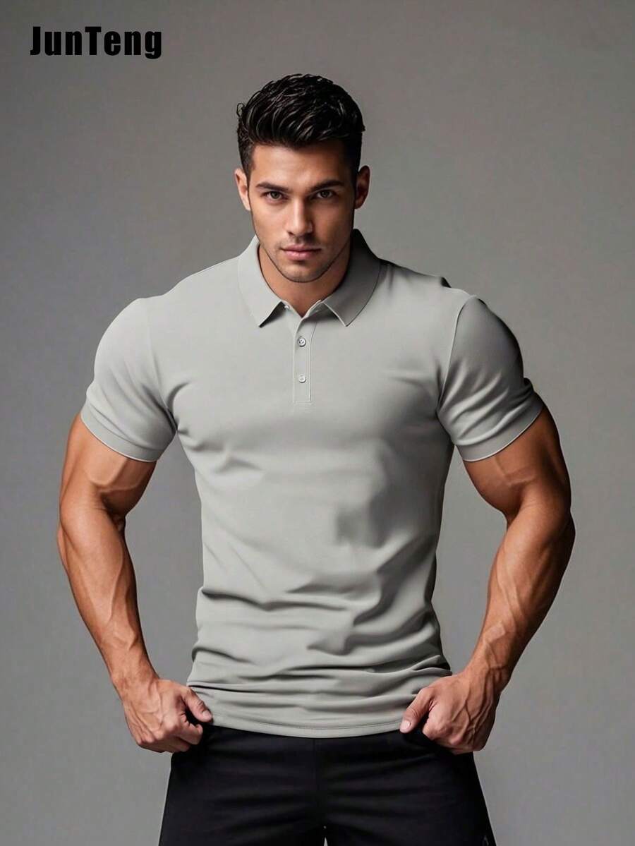 Men's Casual Breathable Plain  - Polo Shirt Pique recension och pris