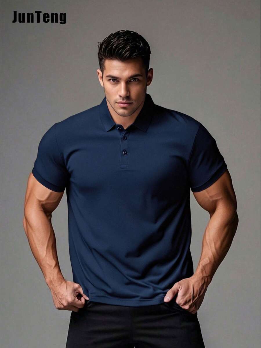 Men's Casual Breathable Plain  - Polo Shirt Pique recension och pris