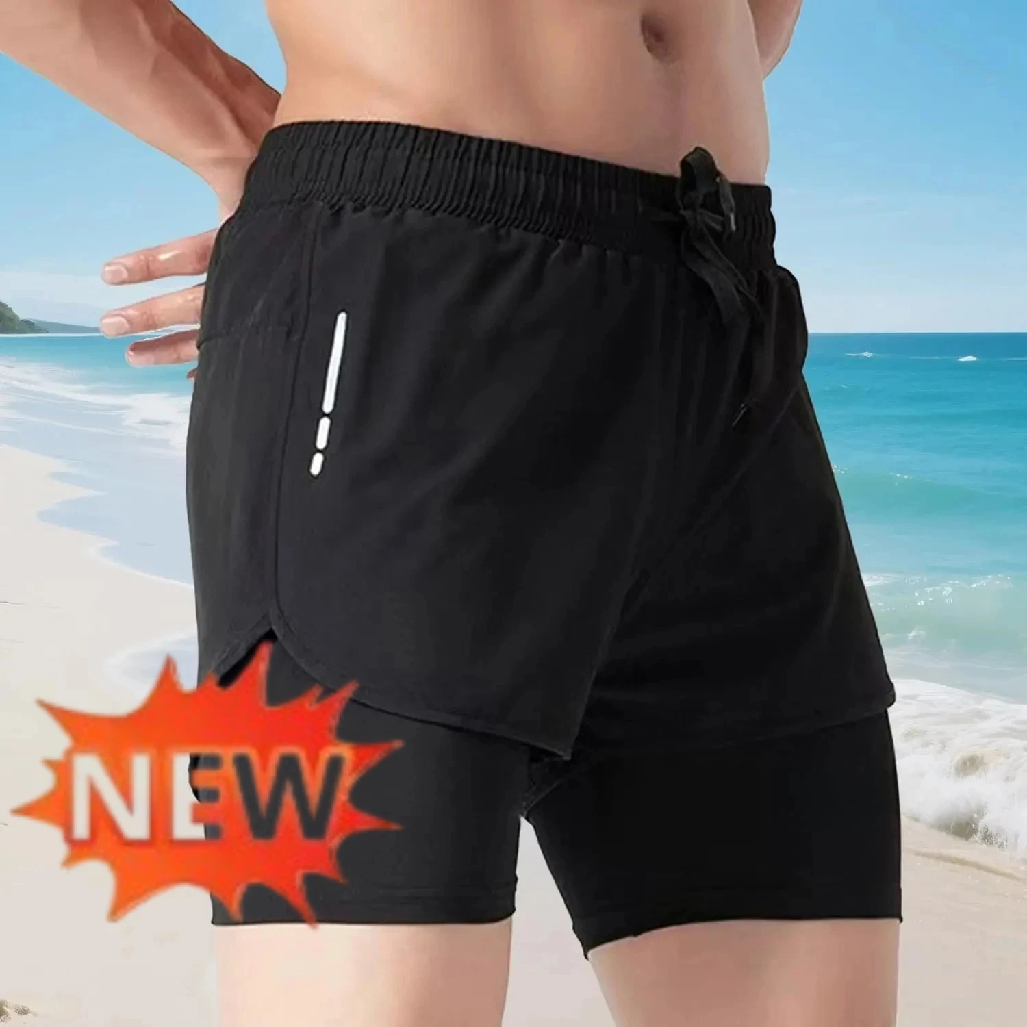 Men's 2‑in‑1 Swim Trunks Quick - Swim Trunk Quick Dry recension och pris